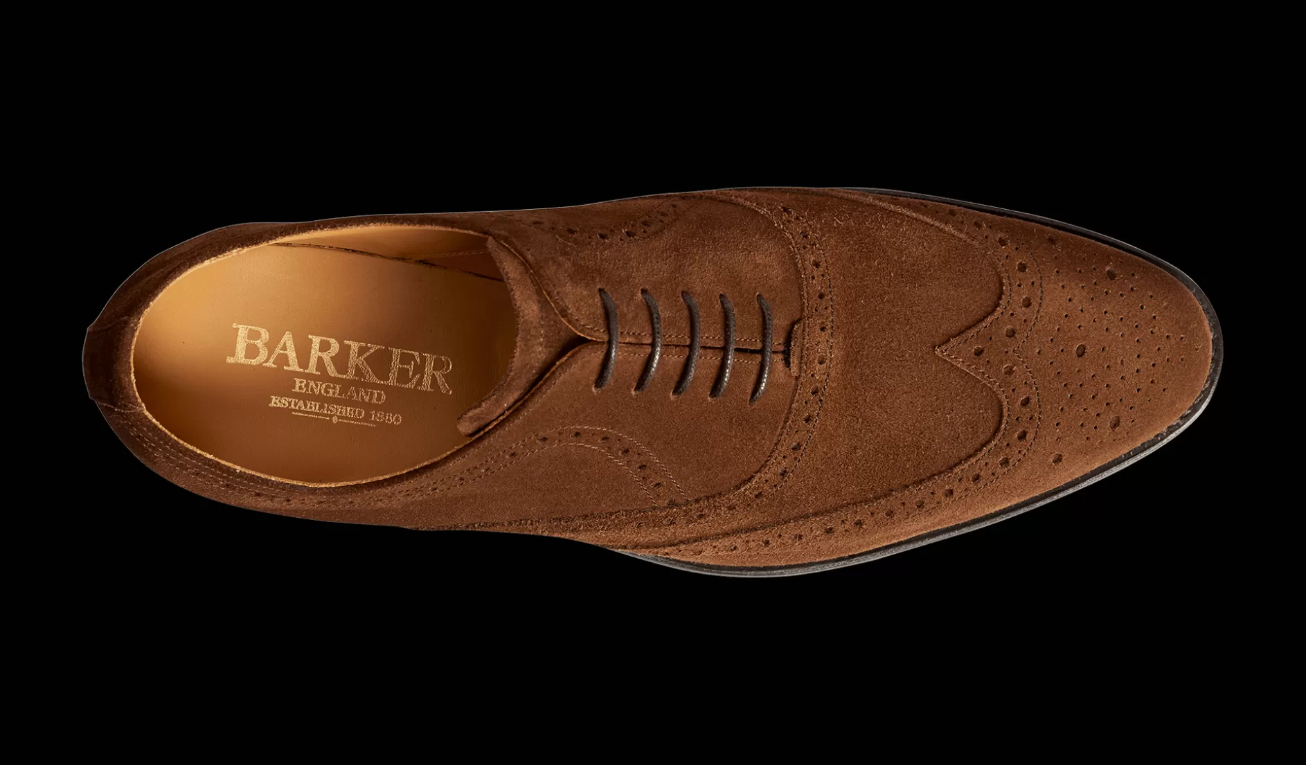 Men's Hampstead Suede Brogue Shoes 4197/47>Barker Best