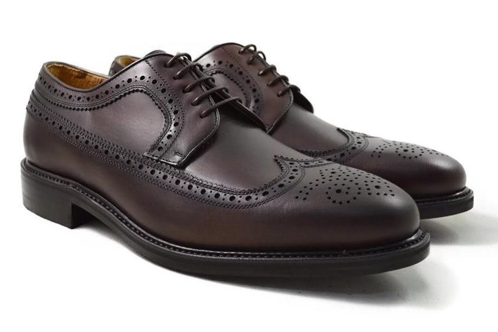 Men's Waxed Leather Brogue Shoes 2562/K1>Berwick Clearance