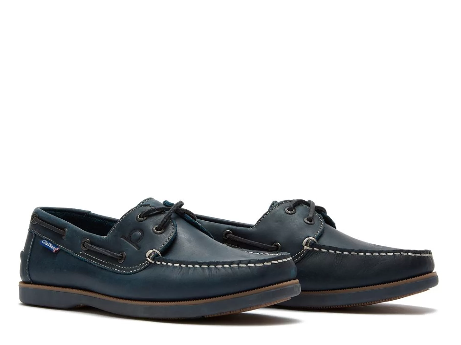 Men's Whitstable Leather Lace-Up Boat Shoes Csw/Ny>Chatham Clearance